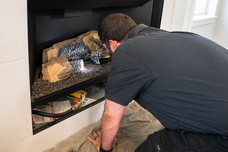 Technician performing inspection