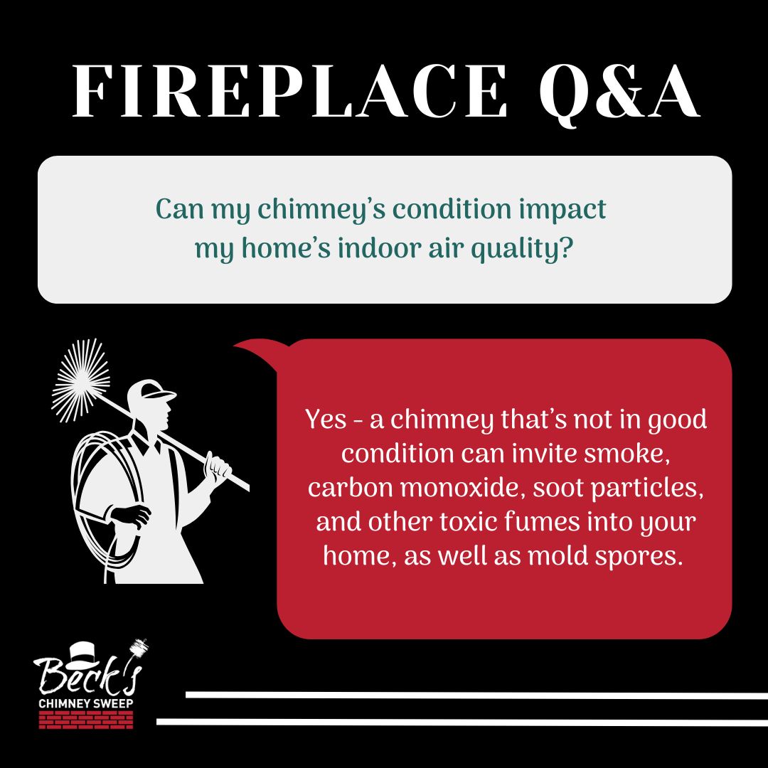original infographic answering the question "Can my chimney's condition impact my home's indoor air quality?" original infographic answering the question "Can my chimney's condition impact my home's indoor air quality?"