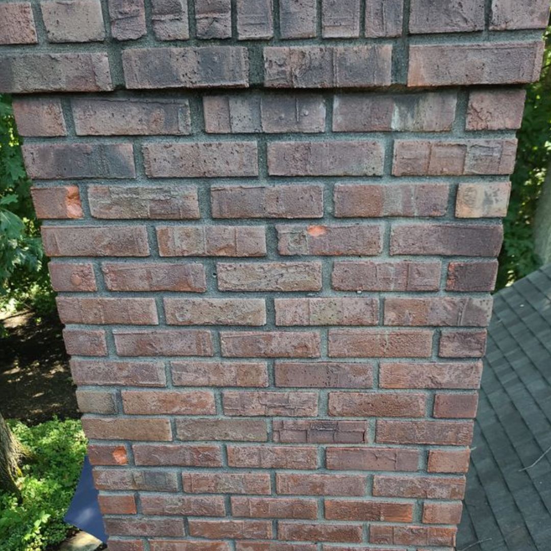 The Champagne family chimney after waterproofing