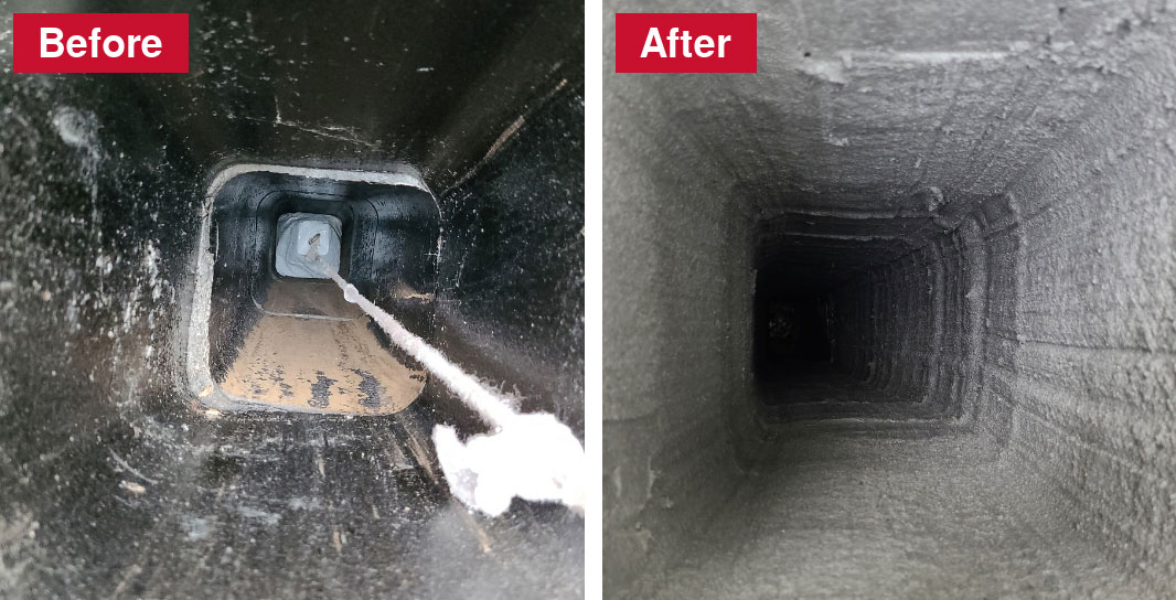 Chimney Reline Before and After